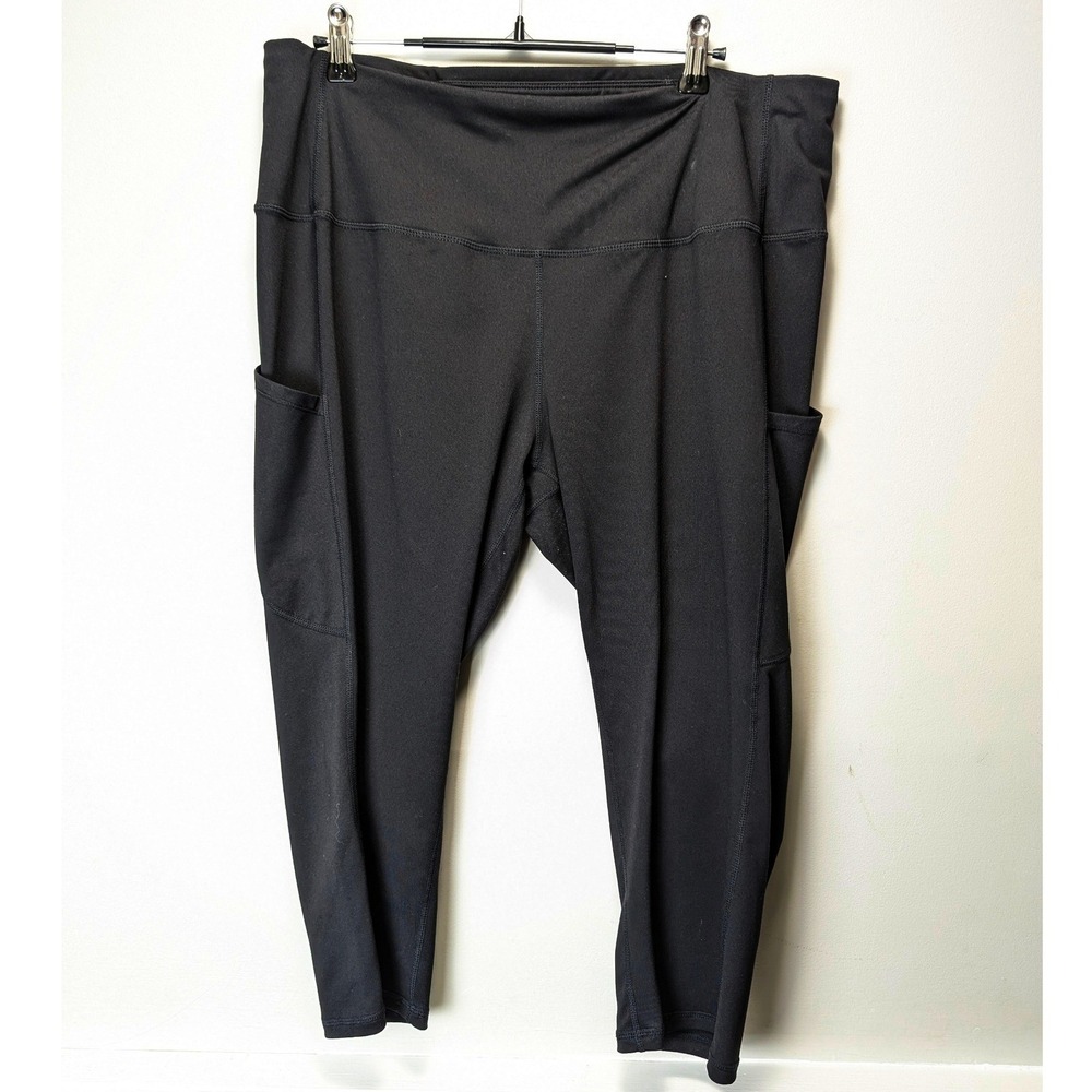 Black High-Waist Leggings with Side Pockets - Women